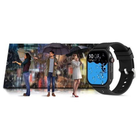 Smartwatch Gravity GT15-1 Czarny Pasek Silikonowy + Czarna Bransoleta Gravity