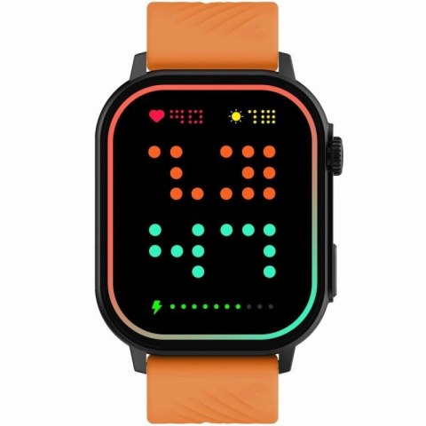 Smartwatch Gravity GT15-2 Pomarańczowy Pasek Silikonowy + Czarna Bransoleta Gravity