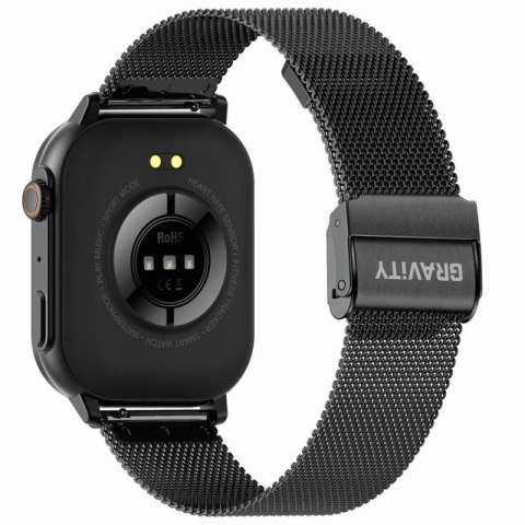 Smartwatch Gravity GT15-2 Pomarańczowy Pasek Silikonowy + Czarna Bransoleta Gravity