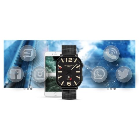 Smartwatch Gravity GT15-2 Pomarańczowy Pasek Silikonowy + Czarna Bransoleta Gravity