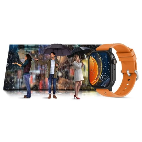 Smartwatch Gravity GT15-2 Pomarańczowy Pasek Silikonowy + Czarna Bransoleta Gravity