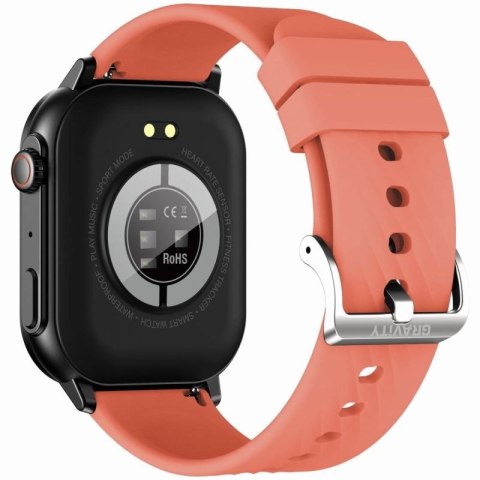 Smartwatch Gravity GT15-3 Czerwony Pasek Silikonowy + Czarna Bransoleta Gravity