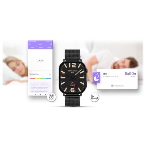 Smartwatch Gravity GT15-3 Czerwony Pasek Silikonowy + Czarna Bransoleta Gravity