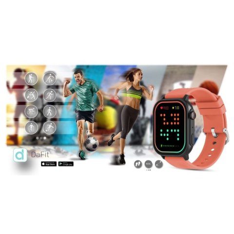 Smartwatch Gravity GT15-3 Czerwony Pasek Silikonowy + Czarna Bransoleta Gravity