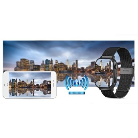 Smartwatch Gravity GT15-3 Czerwony Pasek Silikonowy + Czarna Bransoleta Gravity