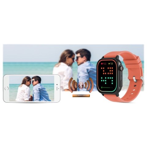 Smartwatch Gravity GT15-3 Czerwony Pasek Silikonowy + Czarna Bransoleta Gravity