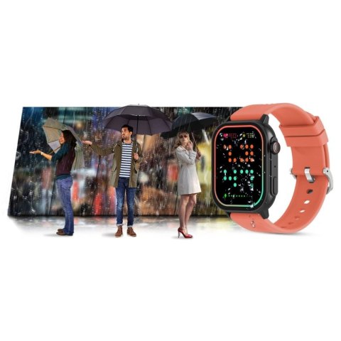 Smartwatch Gravity GT15-3 Czerwony Pasek Silikonowy + Czarna Bransoleta Gravity