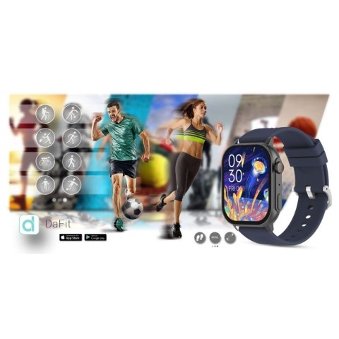 Smartwatch Gravity GT15-4 Niebieski Pasek Silikonowy + Tytanowa Bransoleta Gravity