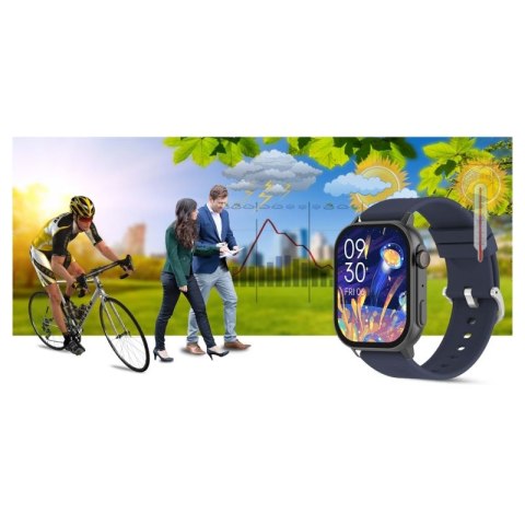 Smartwatch Gravity GT15-4 Niebieski Pasek Silikonowy + Tytanowa Bransoleta Gravity