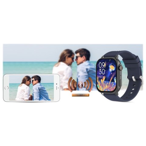 Smartwatch Gravity GT15-4 Niebieski Pasek Silikonowy + Tytanowa Bransoleta Gravity