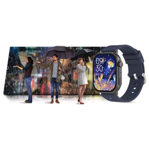 Smartwatch Gravity GT15-4 Niebieski Pasek Silikonowy + Tytanowa Bransoleta Gravity