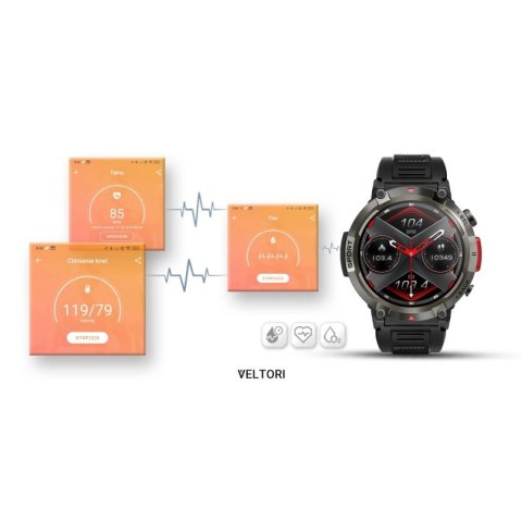 Smartwatch VELTORI VT140-1 Czarny Pasek Silikonowy VELTORI