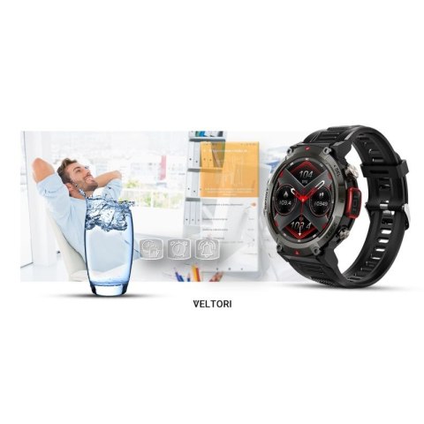Smartwatch VELTORI VT140-1 Czarny Pasek Silikonowy VELTORI