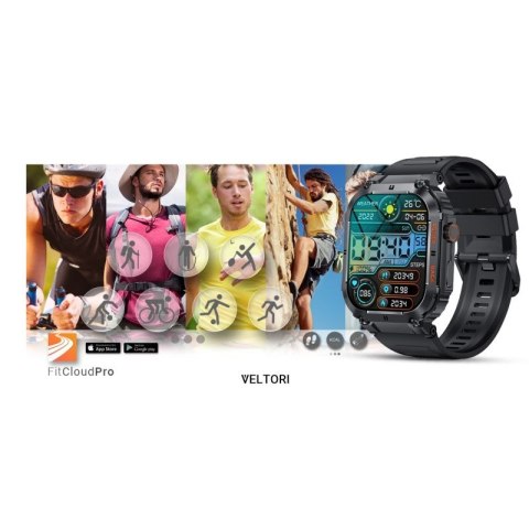 Smartwatch VELTORI VT200-1 Czarny Pasek Silikonowy VELTORI