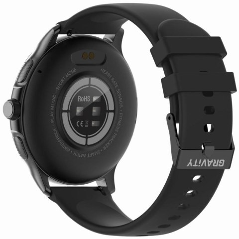 Smartwatch Damski GRAVITY GT12-1 Czarny Pasek Silikonowy + Czarna Bransoleta Gravity