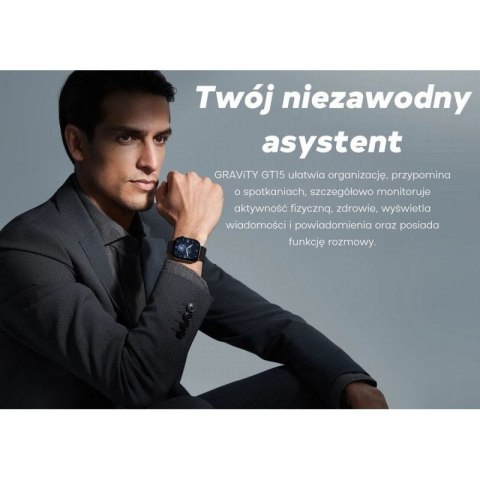 Smartwatch Damski GRAVITY GT15-10 Biały Pasek Silikonowy + Złota Bransoleta Gravity