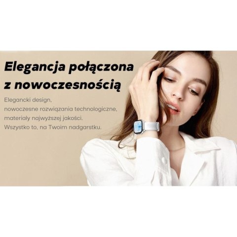 Smartwatch Damski GRAVITY GT15-11 Granatowy Pasek Silikonowy + Złota Bransoleta Gravity