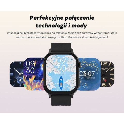 Smartwatch Damski GRAVITY GT15-11 Granatowy Pasek Silikonowy + Złota Bransoleta Gravity