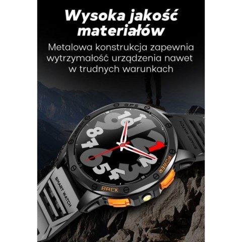 Smartwatch Męski GRAVITY GPS GT24-2 Czarny Pasek Silikonowy + Biały Pasek Silikonowy Gravity