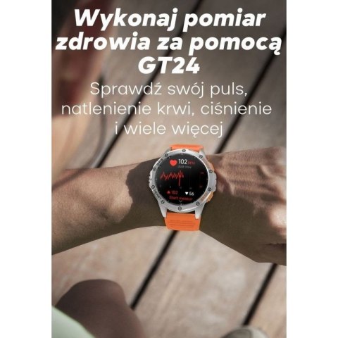 Smartwatch Męski GRAVITY GPS GT24-2 Czarny Pasek Silikonowy + Biały Pasek Silikonowy Gravity