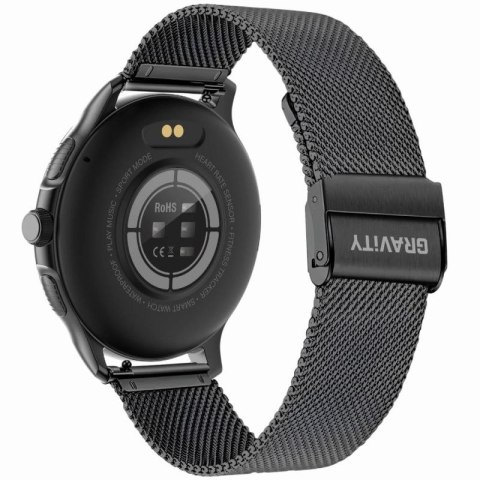 Smartwatch Damski GRAVITY GT12-1 Czarny Pasek Silikonowy + Czarna Bransoleta Gravity
