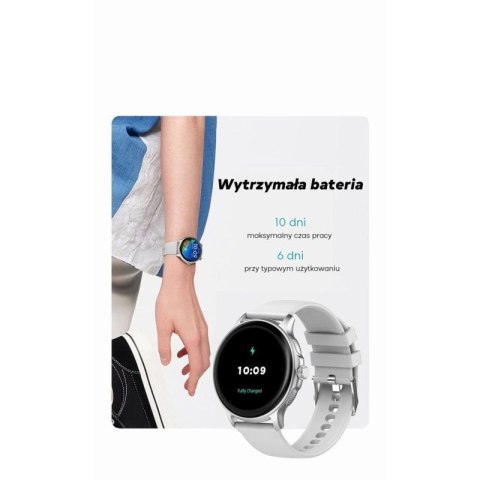 Smartwatch Damski GRAVITY GT12-1 Czarny Pasek Silikonowy + Czarna Bransoleta Gravity