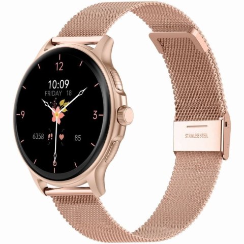 Smartwatch Damski GRAVITY GT12-3 Różowy Pasek Silikonowy + Bransoleta Różowe Złoto Gravity