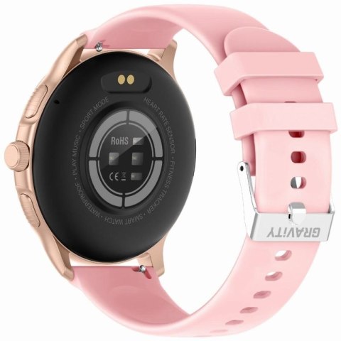 Smartwatch Damski GRAVITY GT12-3 Różowy Pasek Silikonowy + Bransoleta Różowe Złoto Gravity