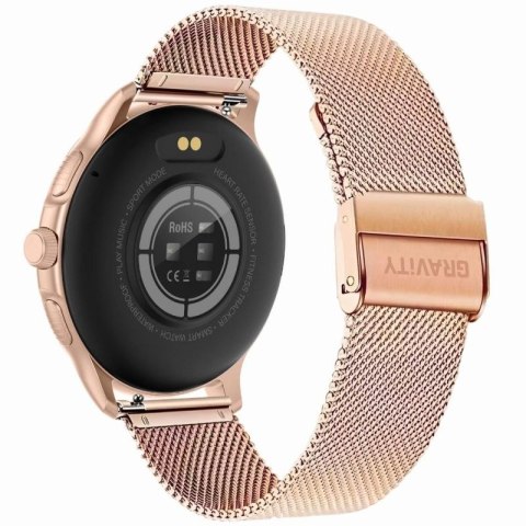 Smartwatch Damski GRAVITY GT12-3 Różowy Pasek Silikonowy + Bransoleta Różowe Złoto Gravity