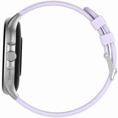 Smartwatch Damski GRAVITY GT12-6 Fioletowy Pasek Silikonowy + Srebrna Bransoleta Gravity