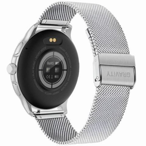 Smartwatch Damski GRAVITY GT12-6 Fioletowy Pasek Silikonowy + Srebrna Bransoleta Gravity