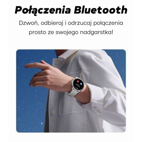Smartwatch Damski GRAVITY GT12-6 Fioletowy Pasek Silikonowy + Srebrna Bransoleta Gravity