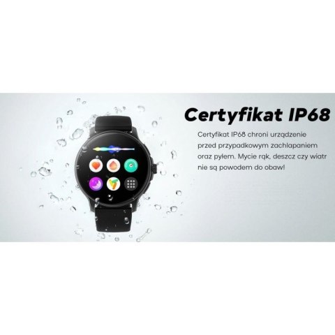 Smartwatch Damski GRAVITY GT12-6 Fioletowy Pasek Silikonowy + Srebrna Bransoleta Gravity