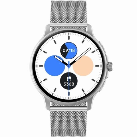 Smartwatch Damski GRAVITY GT12-7 Czarny Pasek Silikonowy + Srebrna Bransoleta Gravity
