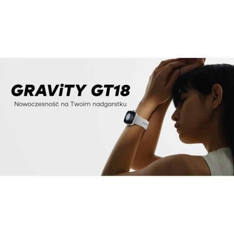 Smartwatch Damski GRAVITY GT18-5 Czarny Pasek Silikonowy + Szary Pasek Gravity