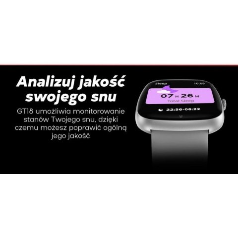 Smartwatch Damski GRAVITY GT18-5 Czarny Pasek Silikonowy + Szary Pasek Gravity