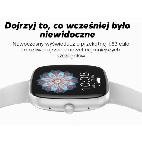 Smartwatch Damski GRAVITY GT18-8 Beżowy Pasek Silikonowy + Biały Pasek