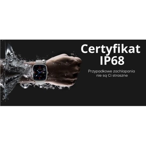 Smartwatch Damski GRAVITY GT18-8 Beżowy Pasek Silikonowy + Biały Pasek
