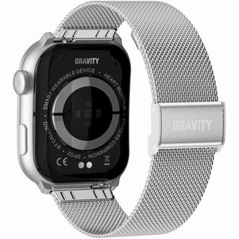 Smartwatch Damski GRAVITY GT28-10 Pasek + Bransoleta Biało Srebrny Gravity