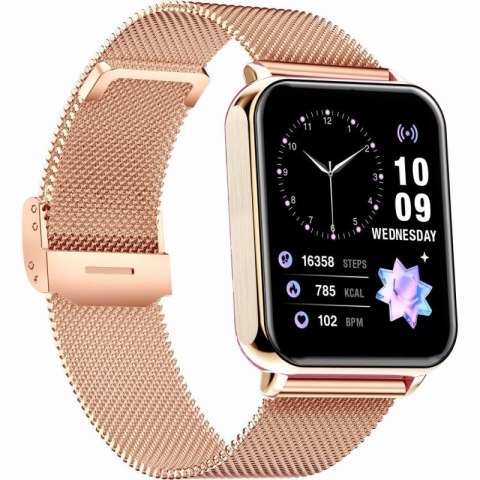 Smartwatch Gravity Różowe Złoto Czarny 2 Paski GT17-5 Gravity