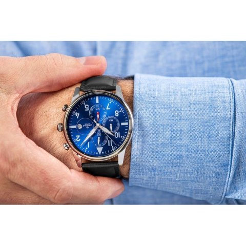 Zegarek Męski Giewont Chronograph Sapphire Czarno Niebieski GW5630-A3 Giewont