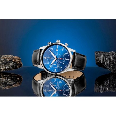 Zegarek Męski Giewont Chronograph Sapphire Czarno Niebieski GW5630-A3 Giewont
