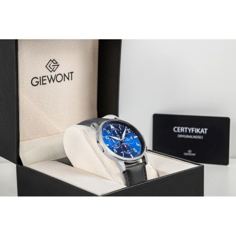 Zegarek Męski Giewont Chronograph Sapphire Czarno Niebieski GW5630-A3 Giewont
