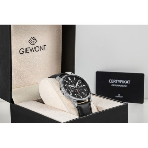 Zegarek Męski Giewont Chronograph Sapphire Czarno Srebrny GW5630-A2 Giewont