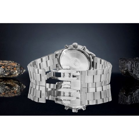 Zegarek Męski Giewont Chronograph Sapphire Srebrno Niebieski GW4580-B3 Giewont