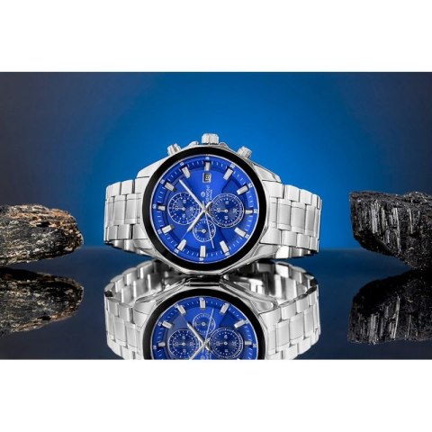 Zegarek Męski Giewont Chronograph Sapphire Srebrno Niebieski GW7290-B3 Giewont