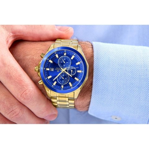 Zegarek Męski Giewont Chronograph Sapphire Złoto Niebieski GW7290-B6 Giewont