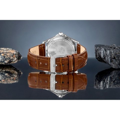 Zegarek Męski Giewont Elegance Sapphire Brązowo Niebieski GW5160-A7 Giewont