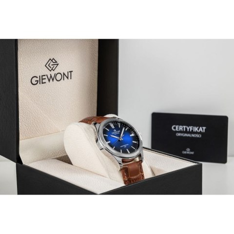 Zegarek Męski Giewont Elegance Sapphire Brązowo Niebieski GW5160-A7 Giewont