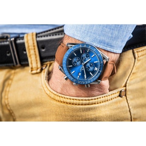 Zegarek Męski Giewont Chronograph Sapphire Brązowo Niebieski GW8720-A2 Giewont